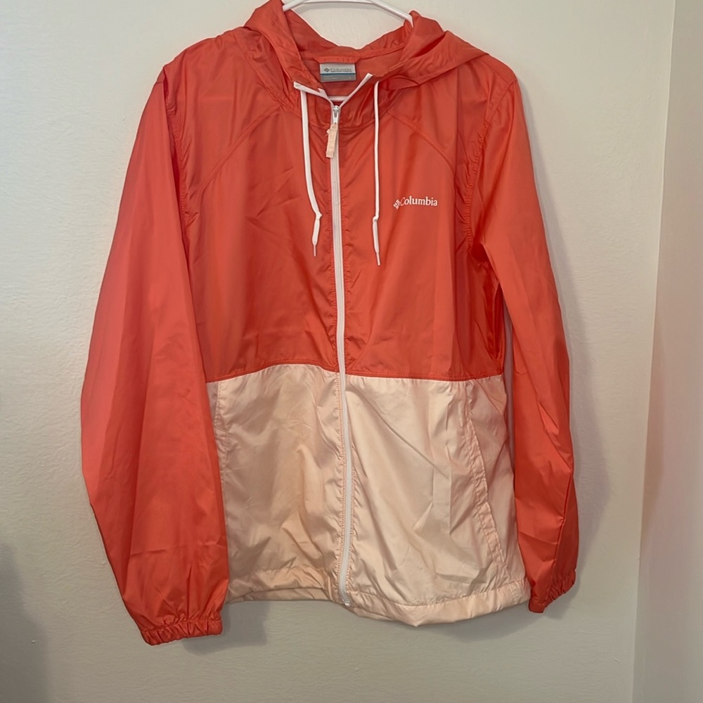 COLUMBIA NWOT Two Tone Orange Windbreaker